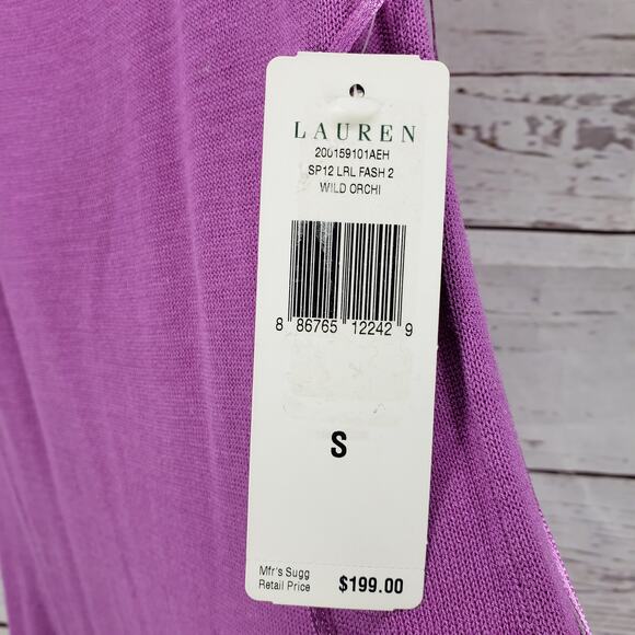 Lauren Ralph Lauren New 100%Silk Knit Wild Orchid Maxi Dress Size Small - Picture 9 of 13